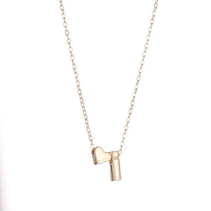 SUMENG Fashion Tiny Heart Dainty Initial Necklace