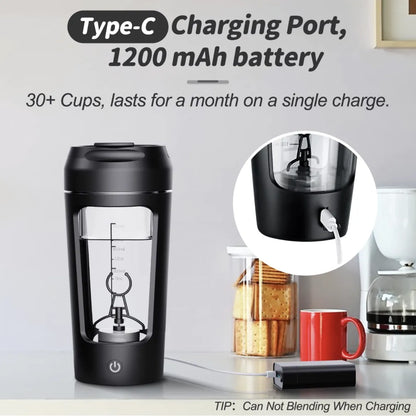 650ml USB Electric Portable Whey Protein  Shaker bottle  Fully Automatic Stirring Cup Rechargeable  Gym  BA Free Cocktail Blend