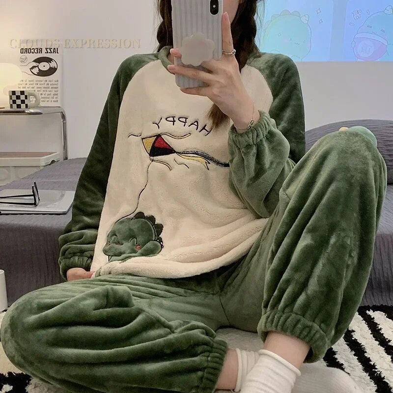 Autumn Winter Kawaii Cartoon Pajama Sets