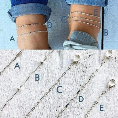 5Pcs/Set Multi-layer Bead Chain Anklet