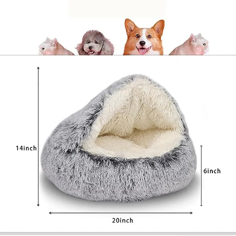 Soft Plush Round Cat/Small Dogs Bed