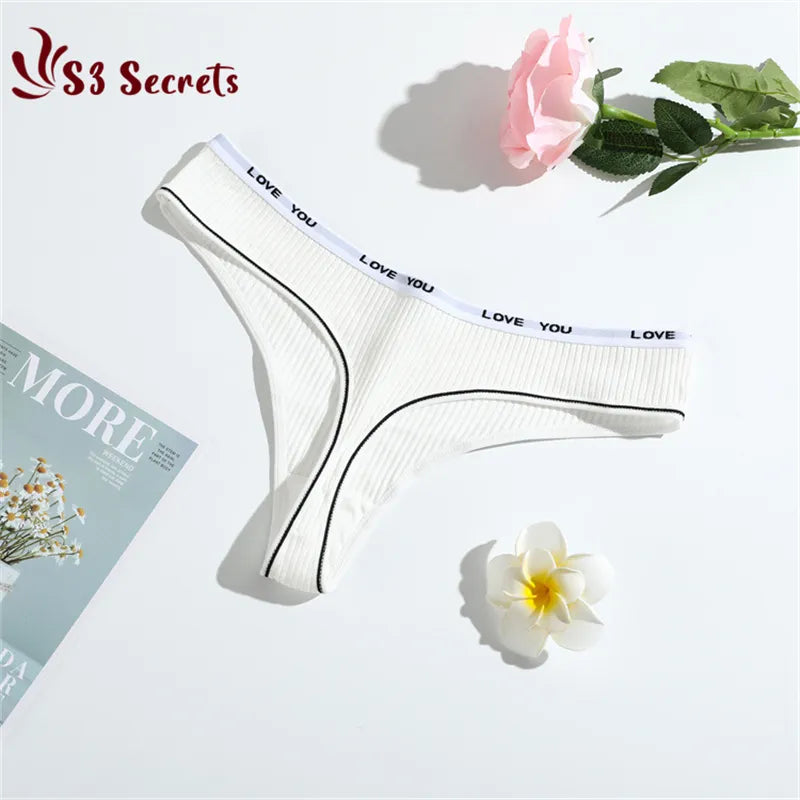 3PCS/Set Thong G-string Sexy Low-Rise Cotton Pantie