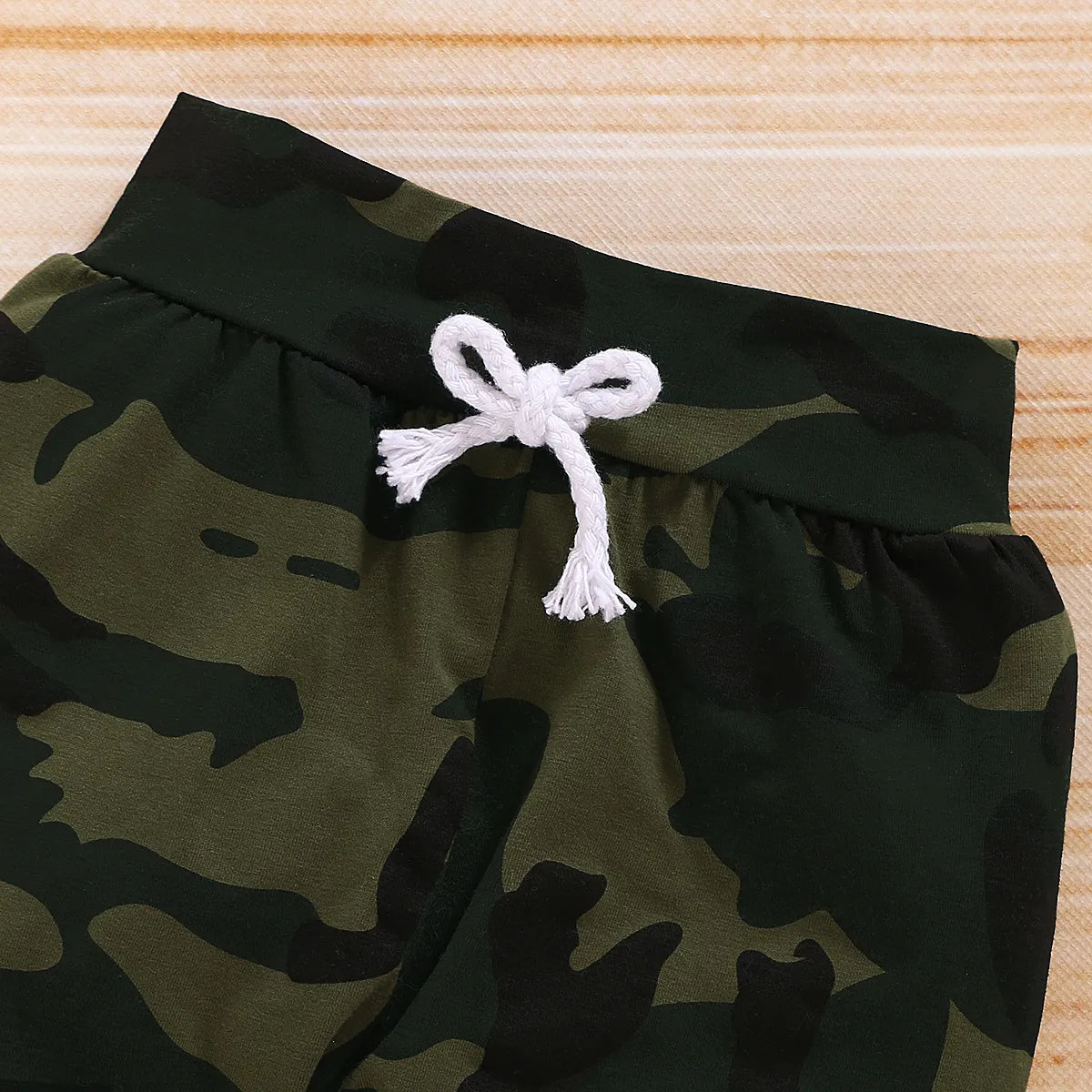 Short Sleeve Bodysuit + Camouflage Pants + Headband Outfit