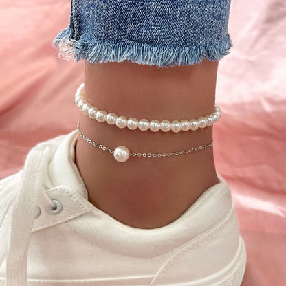 VAGZEB Fashion Pearl Anklet