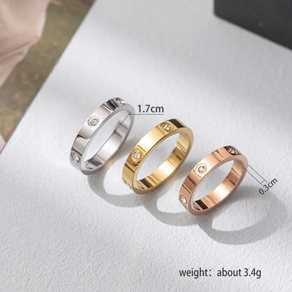 2023 Trendy Stainless Steel Rose Gold Color Love Ring