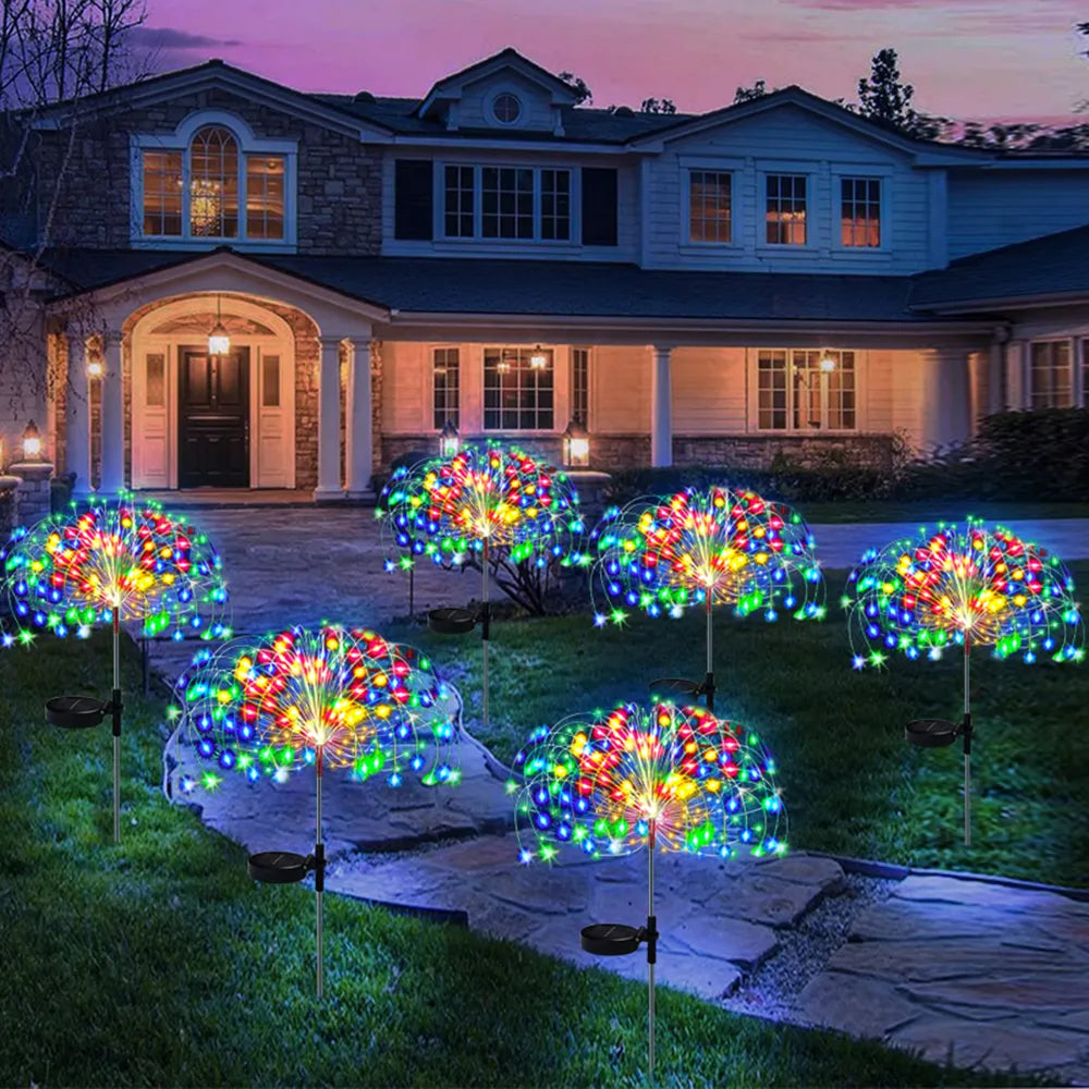 LED Solar Firework Fairy Lights Outdoor Waterproof