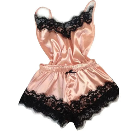 V-Neck Stretch Satin Babydoll