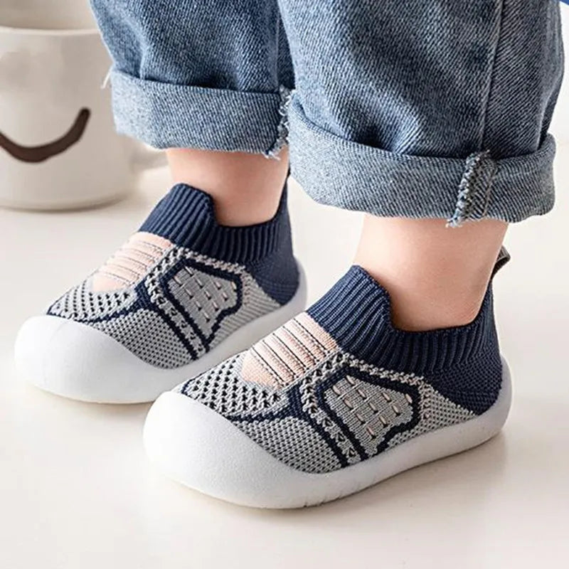 Baby Shoes Anti-slip Breathable Infant Crib Floor Socks with Rubber