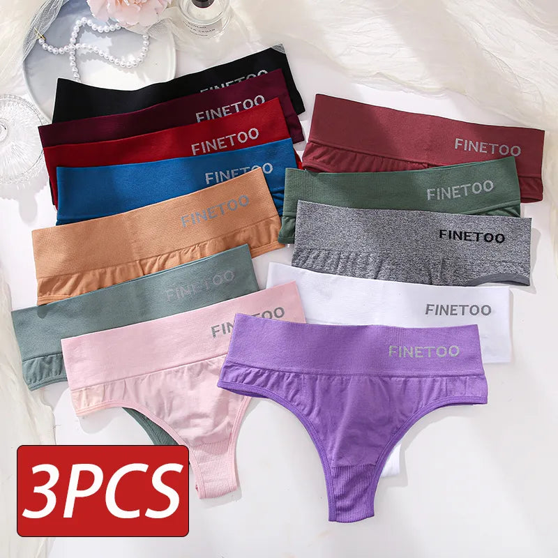 3PCS/Set Panties Sexy Underwear FINETOO Large Size Thong