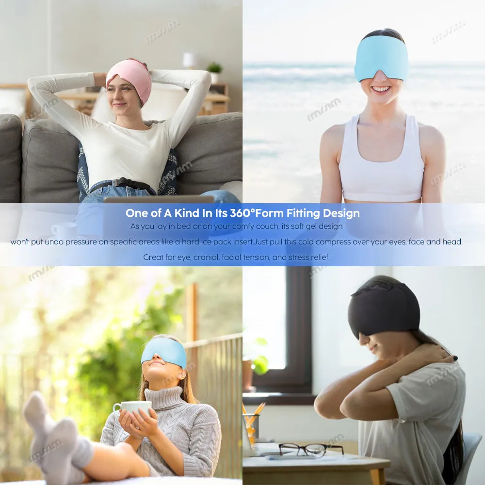 Migraine Relief HatHead Massager Gel Hot Cold Therapy