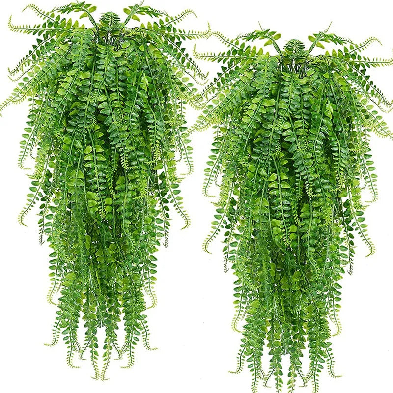 Artificial Plant Persian Fern Leaves Vines Room Home Garden Decoration Accessories Wedding Party Wall Hanging Balcony Decoration