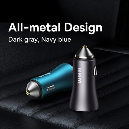 Baseus 60W Car Charger Quick Charge 4.0 3.0 For Xiaomi USB C Type C PD Fast Car Phone Charger For iPhone 15 14 11 Pro Max Xiaomi