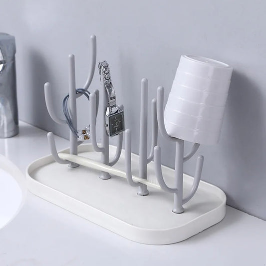 Baby feeding bottle drain rack