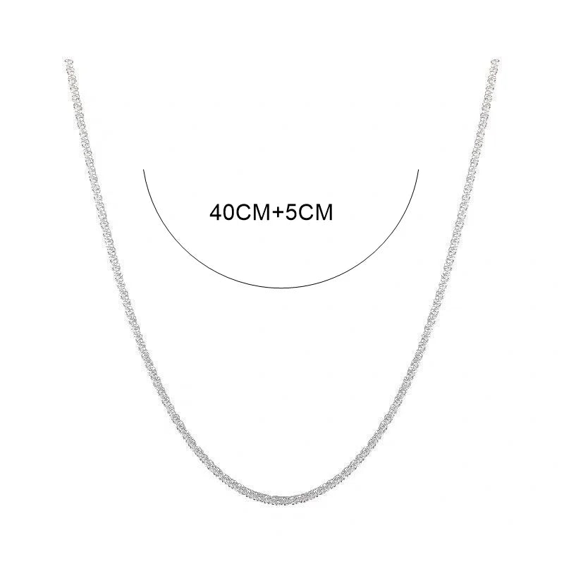 Popular Silver Colour Sparkling Clavicle Chain