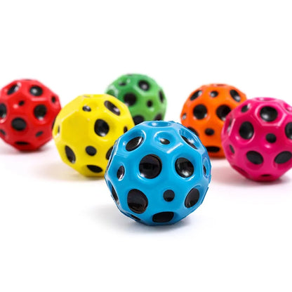 Hole Ball Soft Bouncy Ball Anti-fall Moon Shape Bouncy Ball for Outdoor Activity Novelty Fidget for Stress Reduce