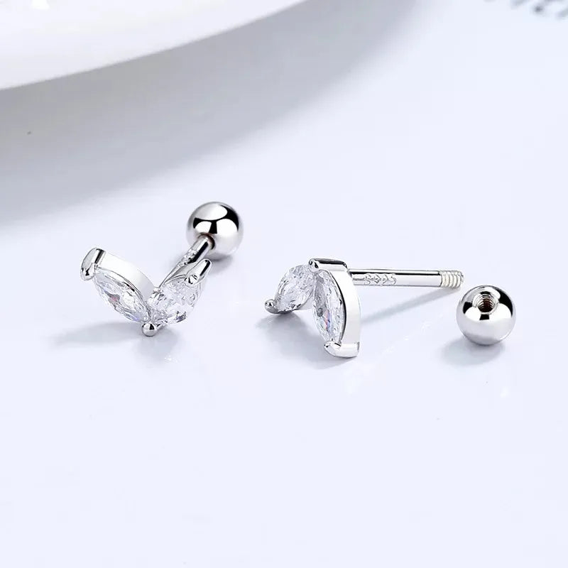 2PC Stainless Steel Little Huggies Hoop Earrings