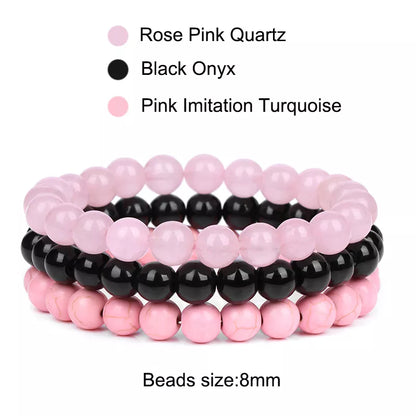 8mm Natural Stone Bracelet Set 3Pcs/set