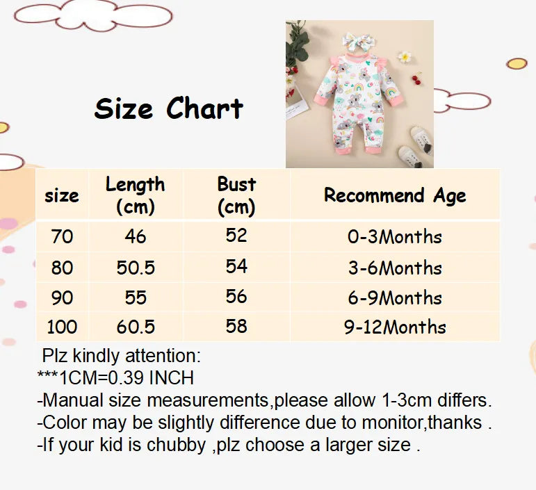 0-12Months Newborn Baby Clothes Girl Long Sleeves