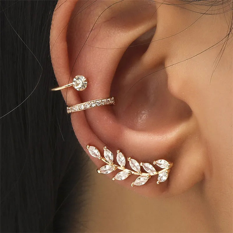 VAGZEB Bohemian NO Piercing Crystal Rhinestone Earrings