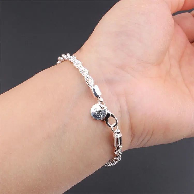 High quality 925 Sterling Silver 4MM Bracelets