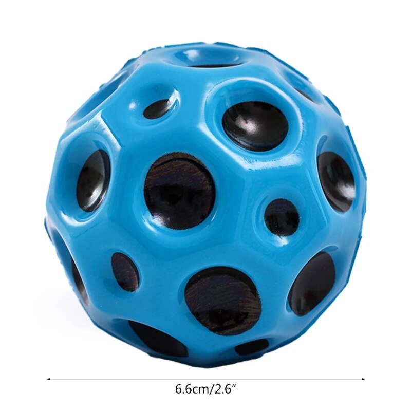 Hole Ball Soft Bouncy Ball Anti-fall Moon Shape Bouncy Ball for Outdoor Activity Novelty Fidget for Stress Reduce