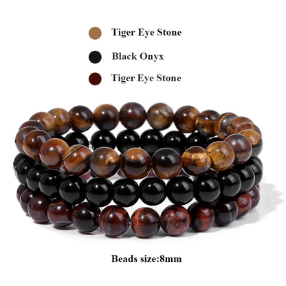 8mm Natural Stone Bracelet Set 3Pcs/set