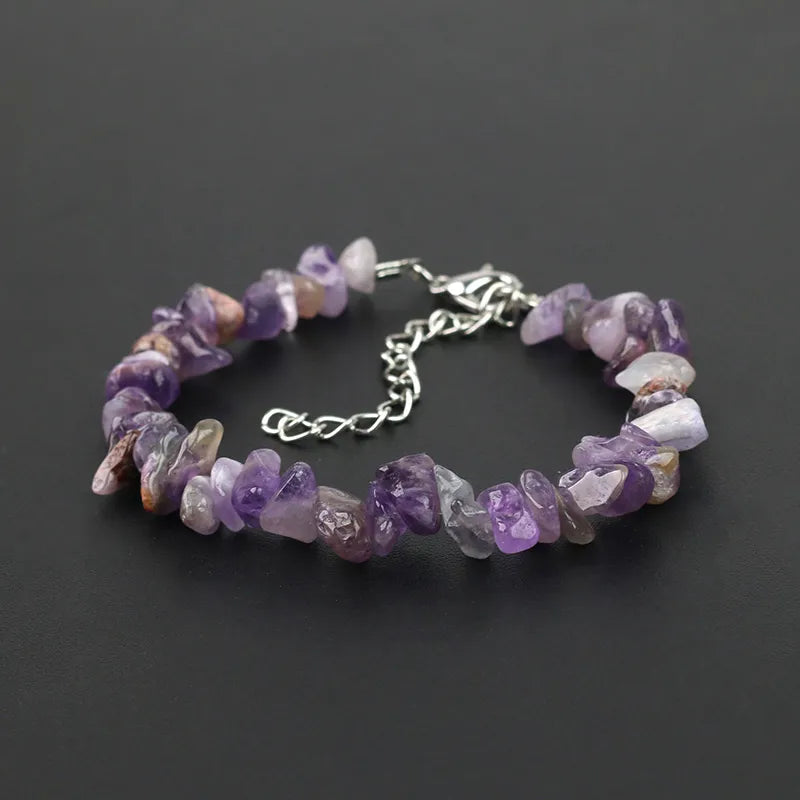 Natural Crystal Gemstone Irregular Energy Stone Bracelet