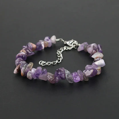 Natural Crystal Gemstone Irregular Energy Stone Bracelet