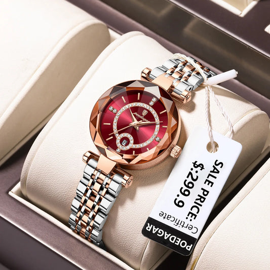 POEDAGAR Luxury  High Quality Diamond Ladies Quartz Watch