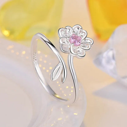 925 Sterling SilverOpen Flowers  Ring