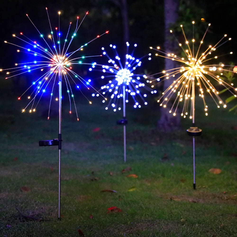 LED Solar Firework Fairy Lights Outdoor Waterproof