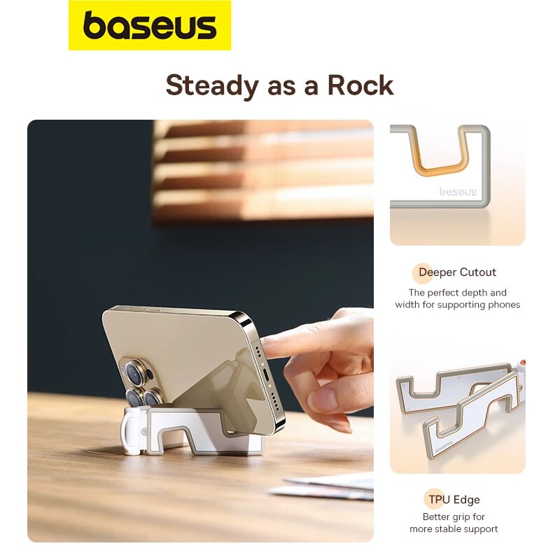 Baseus Phone Stand Holder Portable Folding Universal Mini Size Mount Stable Light Thin Stand for iPhone 14 13 12 Pro Max Samsung