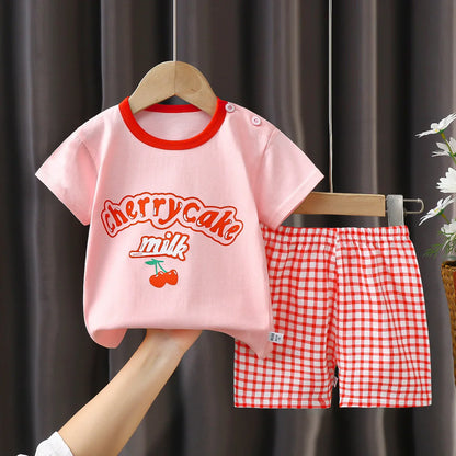 2PCS Shorts Summer Cotton Short sleeve Baby Toddler Suit