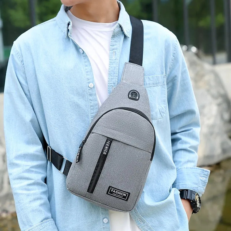 Fashion New Solid Color Men Chest Bag