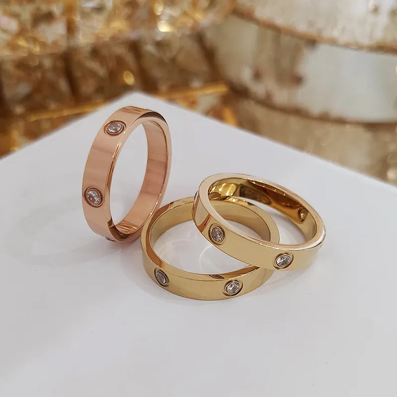 2023 Trendy Stainless Steel Rose Gold Color Love Ring