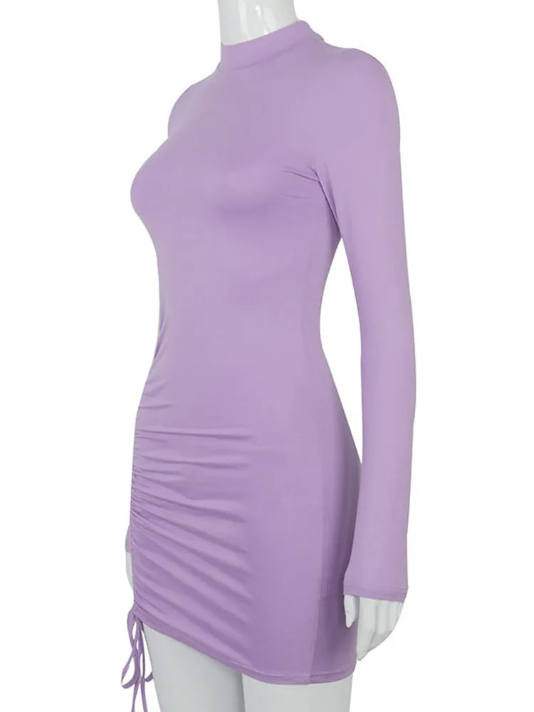 Long Sleeve Ruched Bodycon Dress