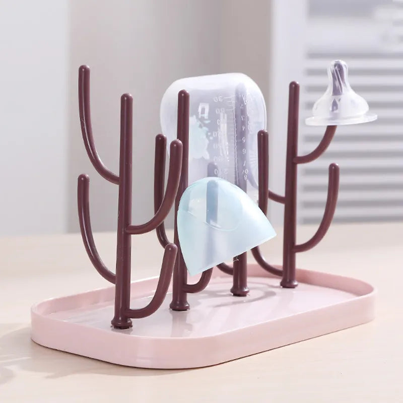 Baby feeding bottle drain rack