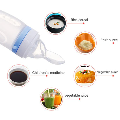 Baby Feeding Bottle Dolphin Silicone Rice Cereal Spoon