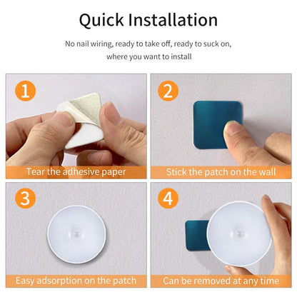 4pcs USB Rechargeable Motion Sensor LED Night Light Wall Decoration Bedroom Night Lamp Kitchen Cabinet Lights Child Nightlight