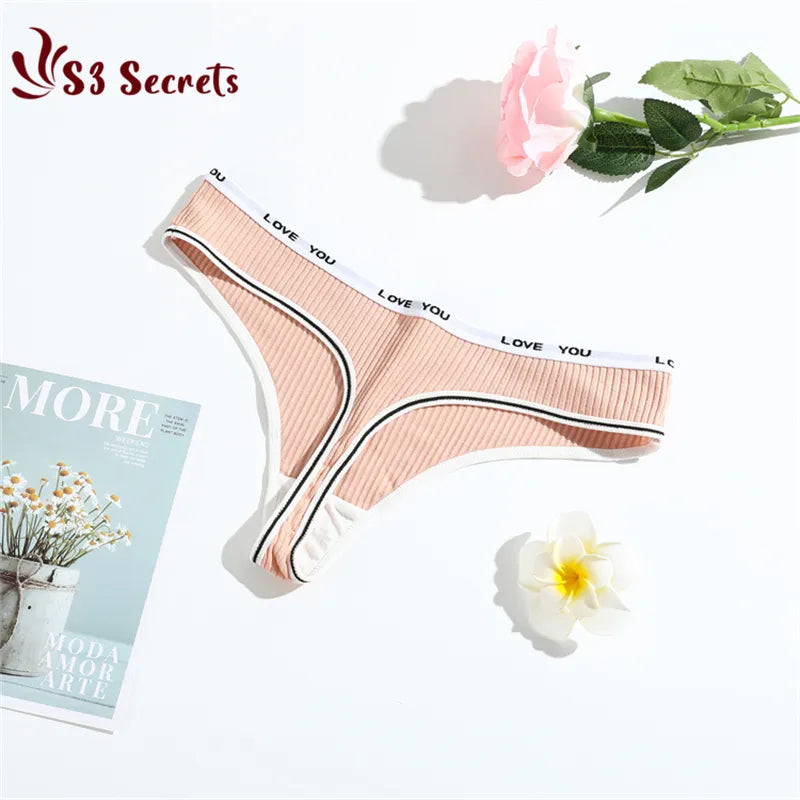 3PCS/Set Thong G-string Sexy Low-Rise Cotton Pantie