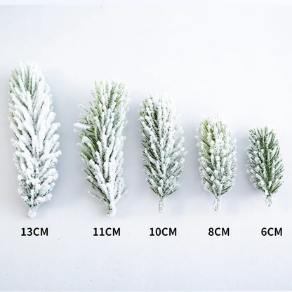 20/10pcs Artificial Cedar Snow Pine Branches Christmas Tree Wedding Decorations DIY Desktop Living Room Home Kitchen Faux Plants