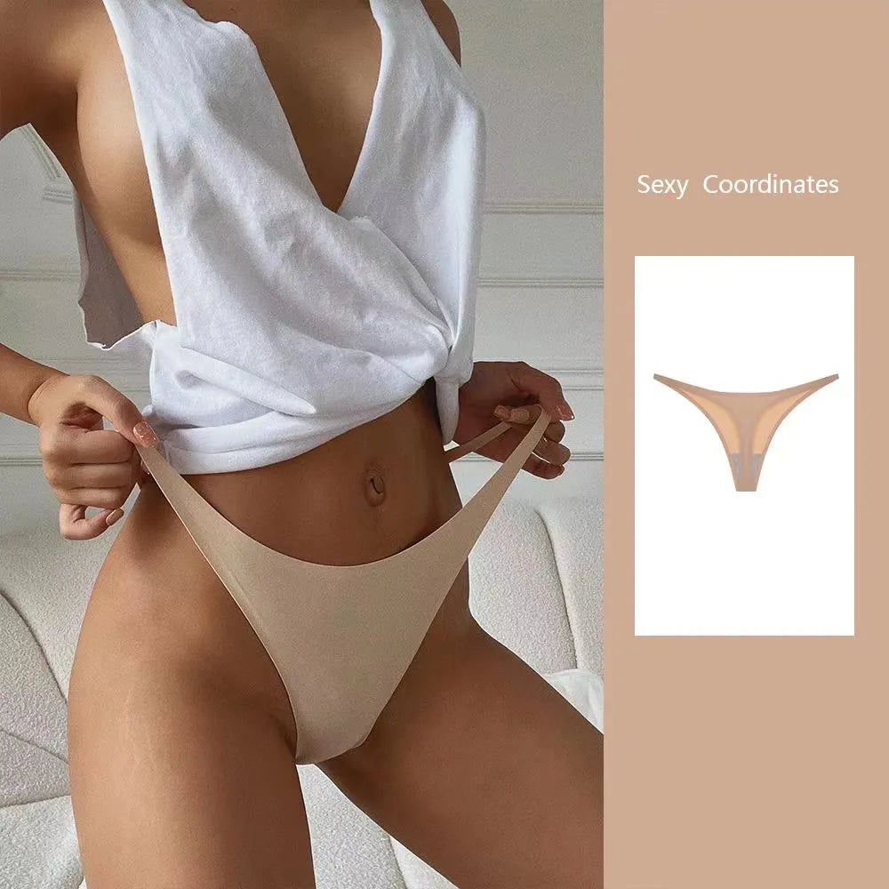 Ice Silk Seamless PantiesSoft Thin Band Thongs