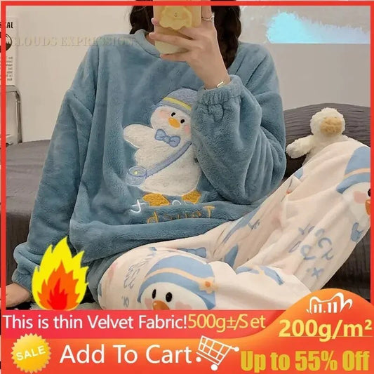 Autumn Winter Kawaii Cartoon Pajama Sets