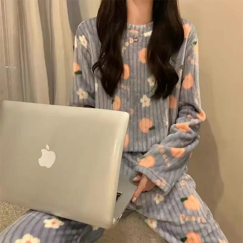 Casual Fleecing Hoodie Pajama Suit