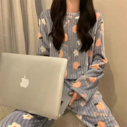 Casual Fleecing Hoodie Pajama Suit