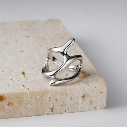 Liquid Lava Waterdrop Shaped Open Rings