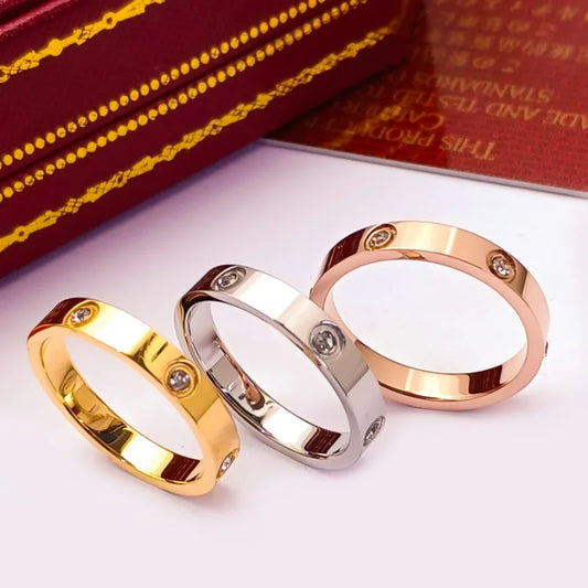 2023 Trendy Stainless Steel Rose Gold Color Love Ring