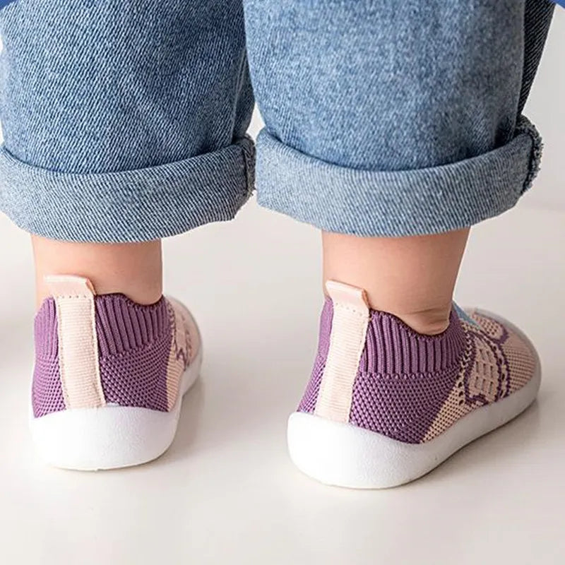 Baby Shoes Anti-slip Breathable Infant Crib Floor Socks with Rubber