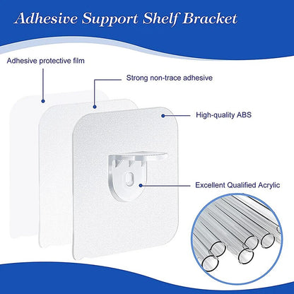 4/10Pcs Adhesive Support Shelf Bracket Non-Perforated Wardrobe Strong Partition Layer Fixed Paste Hook Home Kitchen Accessories