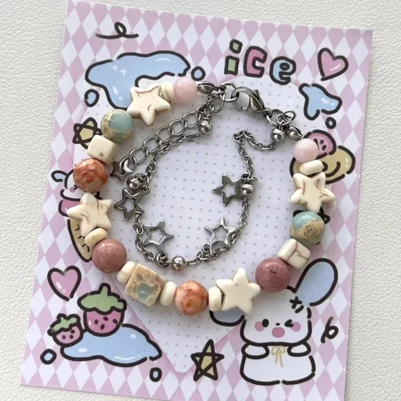 Crystal Star Pentagram Imitation Pearl Bracelet